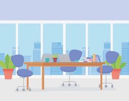 Modern office workspace vector