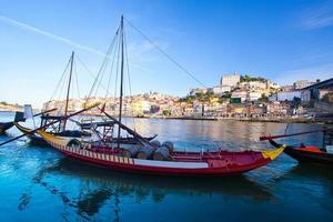 old Porto and traditional boats with wine barrels, Portugal