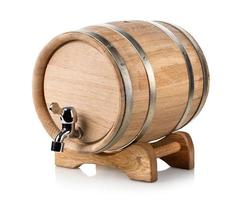 Wooden wine barrel photo