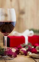 Red Wine and Christmas Arrangement photo