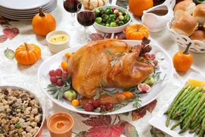 Roasted Turkey on Harvest Table