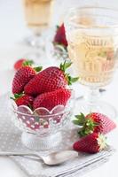 strawberries and wine photo