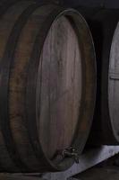 Wine barrels in wine-vaults in order photo