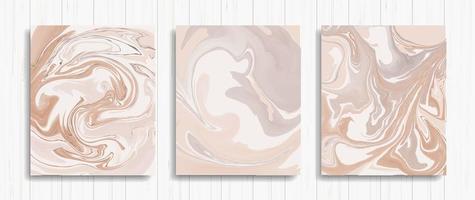 Set of Abstract Light Brown Marble Cards vector