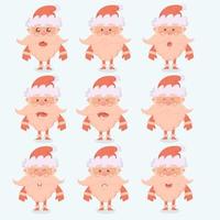 Santa claus cartoon characters with emotions