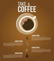 Menú de infografía de café mínimo o diseño de cartel. vector