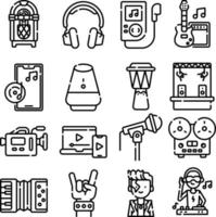 Music and Multimedia Line Icons