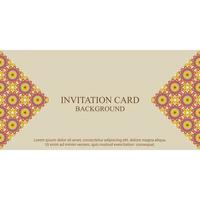 Invitation card template with boho pattern vector