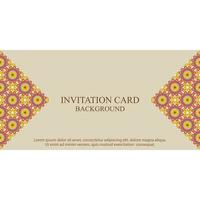 Invitation card template with boho pattern vector