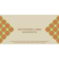 Invitation card template with boho pattern vector