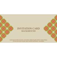 Invitation card template with boho pattern vector