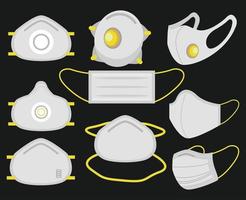 Set of medical face masks vector