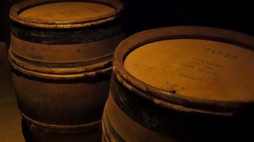 Two of the barrels that are found inside the wine cellar