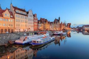 Central quay of Gdansk at twilight, Poland