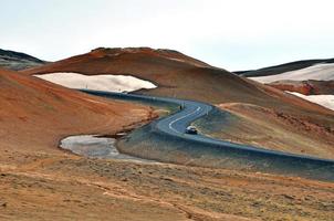 Car on the winding road photo
