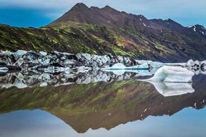 Huge glacier and cold lake in Iceland photo