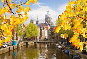 Church of St Nicholas, old town canal, Amsterdam photo