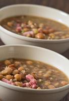 Borlotti bean and spelt soup. photo