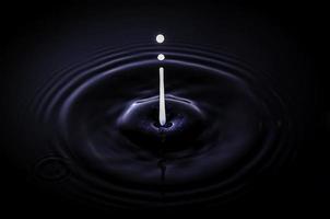 drop of milk splashing into bowl of water, colour image