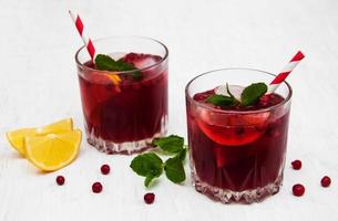 Cranberry cocktail with mint