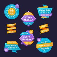 Cyber Monday Sale Label Collection vector