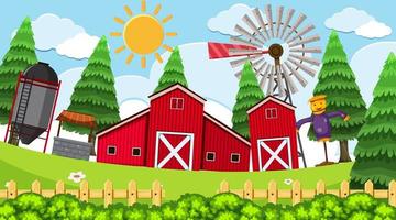 A simple rural farm scene vector