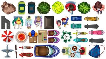 Set of top view park elements  vector