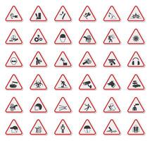 Warning Hazard Symbols  vector