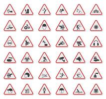 Warning Hazard Symbols  vector