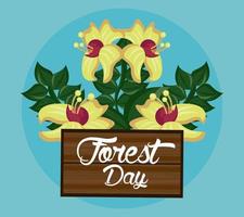 Wild flowers for Forest Day celebration vector