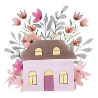 Hand painted home vector