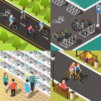 Bicycle isometric 2x2 vector