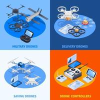 Drones isometric 2x2 vector