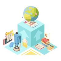 E-learning isometric 2 vector