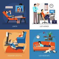 lazy people set vector