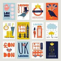 England london poster banner set vector
