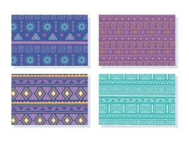 Ethnic handmade. Collection of tribal bohemian patterns vector