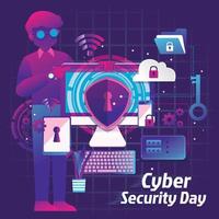 Cyber Security Protection Day  vector