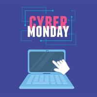 Cyber Monday. Virtual clicking screen on laptop 
