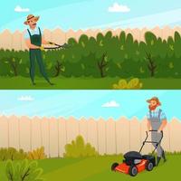 Gardening work banners vector