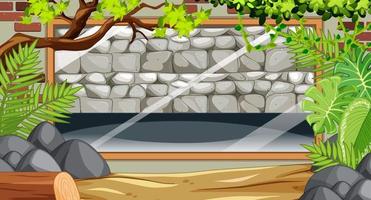 Blank Stone Wall in the Zoo Scene vector