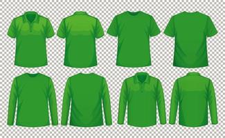 Set of Different Types of Shirt in Same Color vector