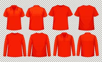 conjunto de diferentes tipos de camisa en el mismo color vector