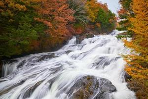 Ryuzu fall with colorful autumn in Japan photo