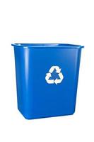 papelera de reciclaje azul