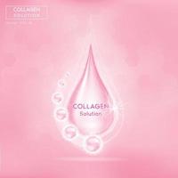 Pink collagen realistic drop vector