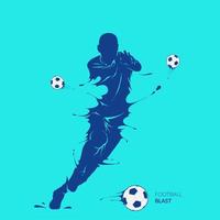 diseño de jugador de fútbol de fútbol silueta vector