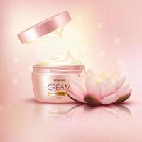 Lotus cream marketing background vector