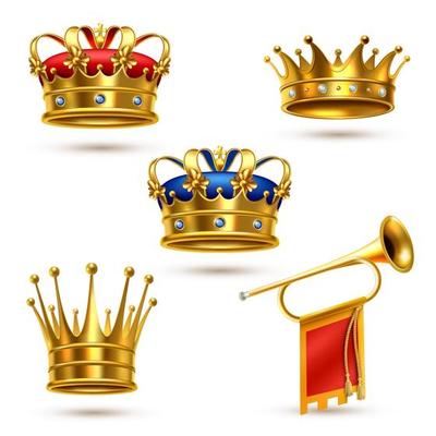 Royal crown and horn set