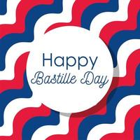 Striped background of happy Bastille day  vector